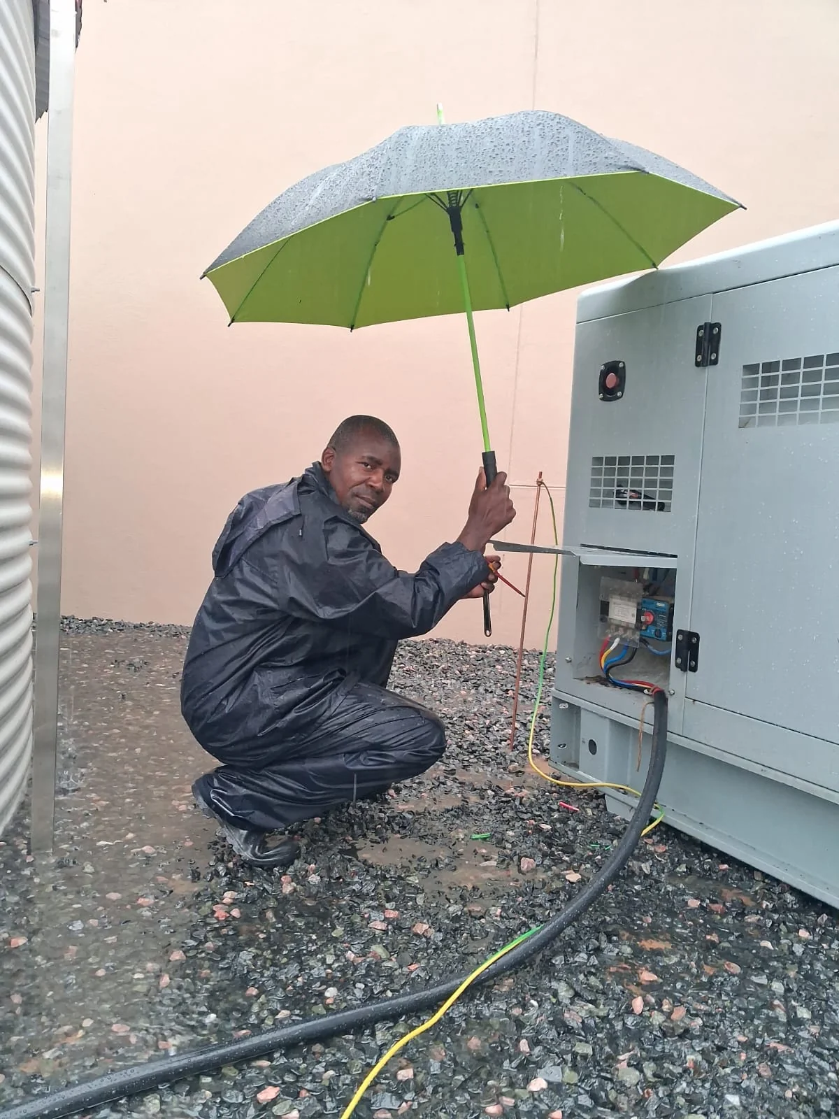 Solar panel installation on a rooftop